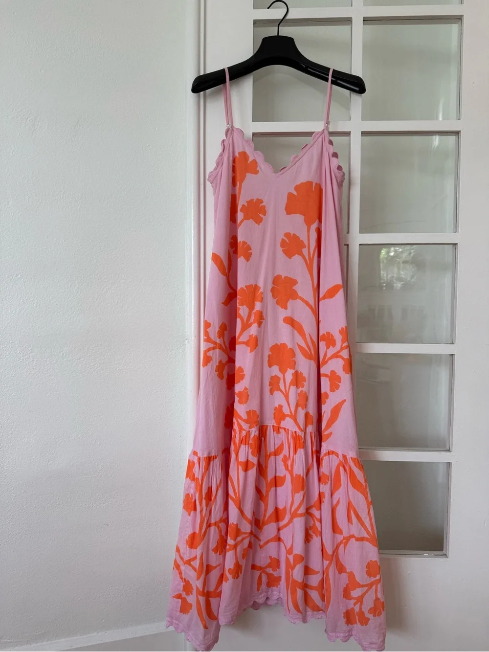 Juliet Dunn Floral Tiered Cotton Maxi Dress Size 2